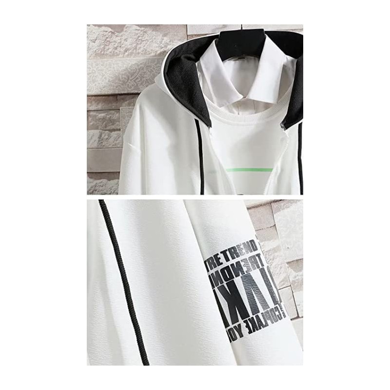 KOTRBOY Men's Hoodie, Short Sleeve, Summer Clothes, Men's, Solid, Hooded,