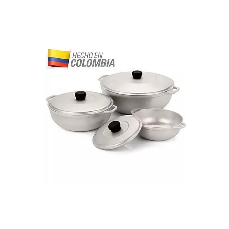 IMUSA 3-Piece Natural Cast Aluminum Dutch Oven Set Oven Safe
