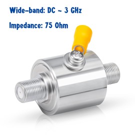 Bingfu SAT Blitz Surge Protector F Female to F Female 75 Ohm DVB-S Coaxial Lightning Arrester DC 0-3GHz Connector for Internet Digital TV Satellite Antenna Connections