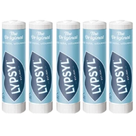 Lypsyl UnTinted Lip Balm Stick 10-Pack – SPF15 – 5x Original, 3x Strawberry & Pomegranate, 2x Cherry & Almond – Moisturizing Lip Care