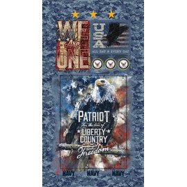 SYKEL ENTERPRISES United States Navy Cotton Panel-US Military Navy Eagle 100% Cotton Quilting Panel by SYKEL