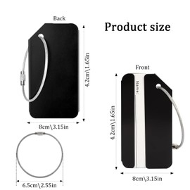 3 Pcs Luggage Tags for Suitcases,Shunshi Waterproof Suitcase Tags for Travel Luggage Bag, Aluminum Alloy Baggage Labels,Secure, Luggage Labels with Name ID Card for Family, Friends (Black/Blue/Orange)