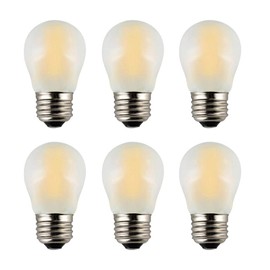OPALRAY A15 Mini Globe Bulb with LED Filament, 2W Dimmable, 25 Watts Incandescent Replacement, E26 Medium Base, Small Size LED Bulbs, 200Lm Warm White Light(2700K), Frosted Glass Cover, 6 Pack