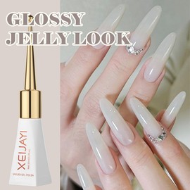 Nude Gel Polish,Nude Pink Jelly Gel Nail Varnish 10 ML Translucent Jelly Gel Nail Polish Soak Off UV Gel Polish,Color Gel Nail Varnish Christmas for French Manicure Nail Art DIY Gift at Home
