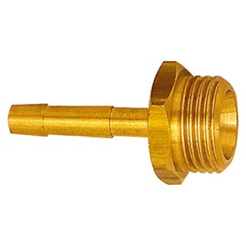 RIEGLER MS2391406 Screw-in Hose Nozzle with Male Thread Cylindrical for Hose LW 6 mm Brass CW614N, SW 17, G 1/4 Inch