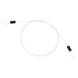 PATIKIL 1/8" Dia Vinyl Coated Stainless Steel Cable with Loops, 4ft (48") Flexible Wire Rope Security Chain Lanyard Lock for Outdoor Stage Lighting Luggage Lock, White