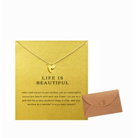 ALRNBY Gold Necklace for Women Dainty Charm Necklace Gold/Silver Starfish Key Compass Humming Bird Drop Pendant Necklace Friendship Necklace Best Friend Sister Daughter Birthday Graduation Christmas Jewelry Gift Life is A Beach (Gold Bird)