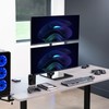 VIVO Dual Monitor Desk Stand with Tempered Glass Base, Free-Standing