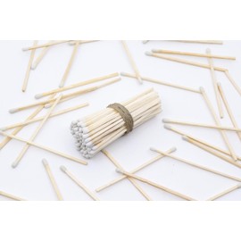 4" Inch Long Wooden Refill Matchsticks with Strike Stickers - Safety Matches Wholesale Bulk Loose by Chandler Studio (100 Pieces, White)
