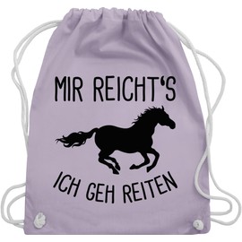 Shirtracer - Gym Bag Backpack - Horse Gift and Accessories - Mir reichts ich geh Riding with Horse, 03 Pastel Purple