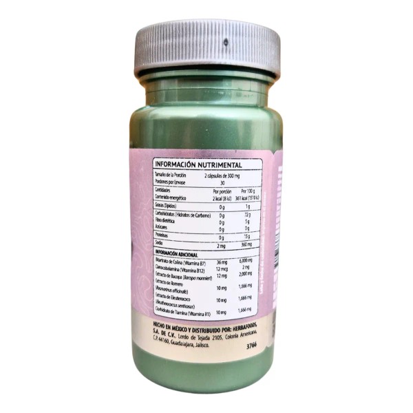 Cap Mentex Concentracion Memoria Demencia Senil Vitamina B12 Sabor Sin