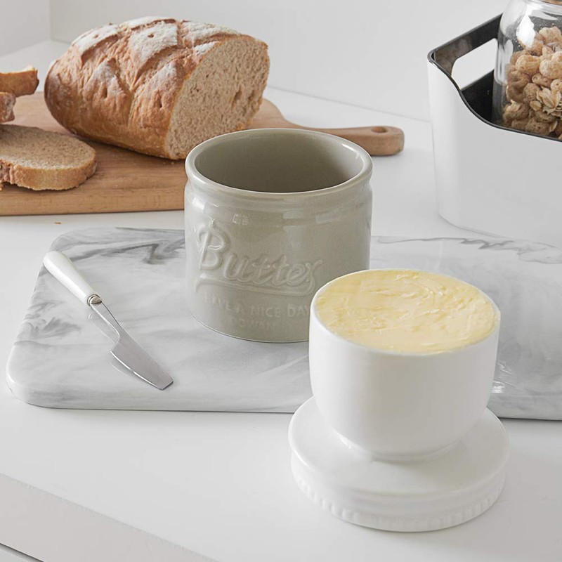 DOWAN Butter Keeper, French Butter Dish, Ceramic Candy Servers for