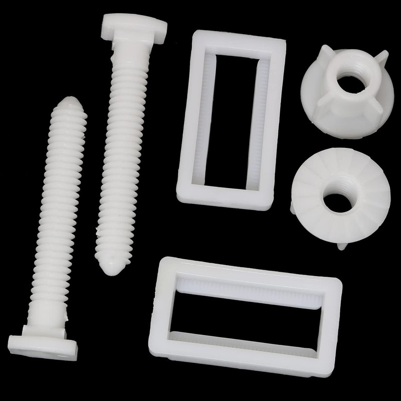 Rectangular Toilet Seat Hinge Bolt Screw FMHXG 2PCS 4.5x2.4x6.1cm White