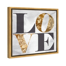 The Oliver Gal Artist Co. Typography Framed Wall Art Canvas Prints 'Build Stone' Love Quotes and Sayings Home Décor, 16" x 16"