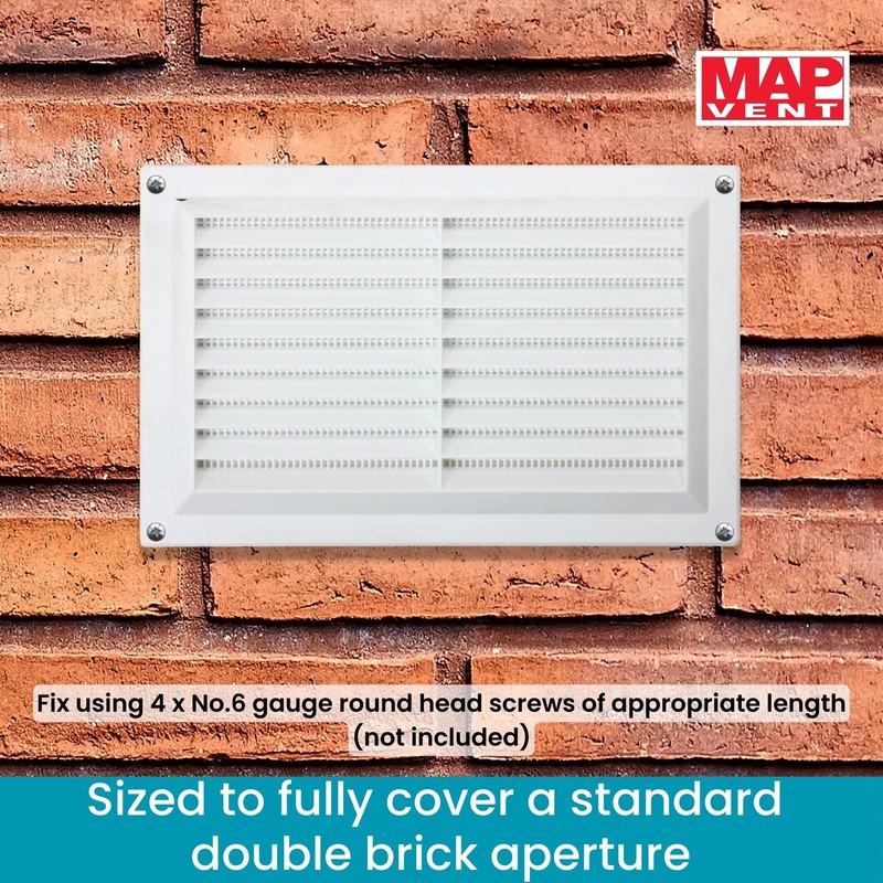 Map Plastic Louvre Air Vent with Flyscreen 9" x 6"