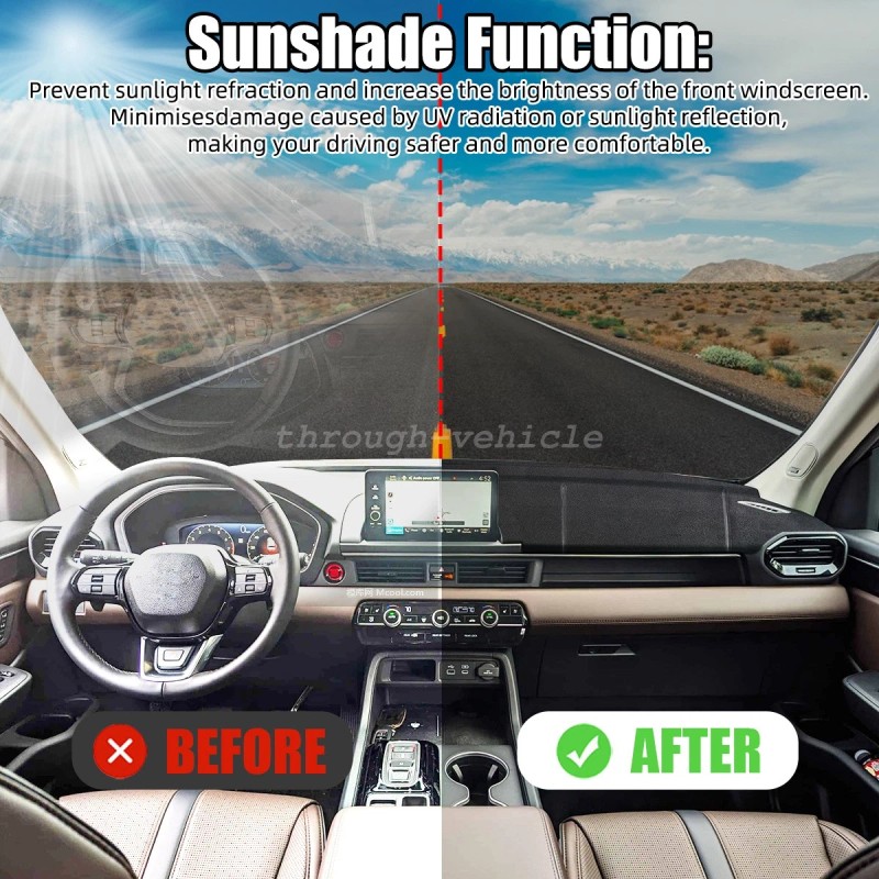 JERBOR For 2023+ Honda Pilot Thickened Non-Slip Dash Cover Mat