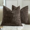 Mandioo Pack of 2 Solid Decorative Soft Chenille Coffee Cushion