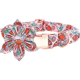 Dog Collar - Rugby with Flower Dog Collar Flower for Dogs Flower Pet Collar Adjustable Dog Collar Girl Boy Dog Collar for X-Large Dogs