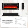 COSTWAY 36 Inches Electric Fireplace Inserts w/LED Strip Lights, 750W/1500W