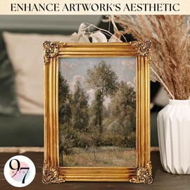 97 Decor Gold Vintage Picture Frame 4x6 - Unique Photo Frame 4x6, Rustic 4 By 6 Ornate Frame, Antique Frames 4x6in For Tabletop And Wall Hanging