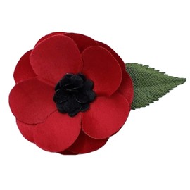 Poppy Silk Fabric Flower Pin Brooch Flower. Red Satin Poppy - Poppies Hand-made in New York's Garment Center (American Made)