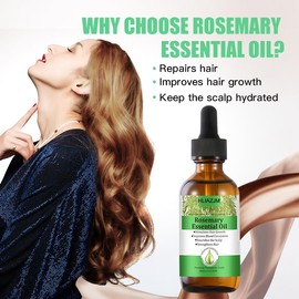 Rosemary Oil for Hair, Rosemary Essential Oil for Hair, Natural Pure Rosemary Oil Hair Growth, Nourishes the Scalp, Eyebrows, Eyelashes for Women Men, 2 Pieces