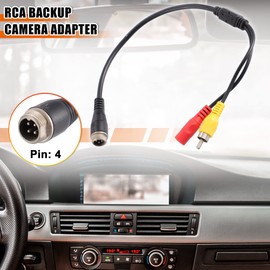 X AUTOHAUX RCA Audio Cable 36 cm M12 4 Pin Male to RCA AV Male DC Female for Car Camera