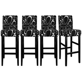 Lellen Jacquard Bar Chair Stool Cover - 4 Pack Stretch Chair Slipcover Pattern for Short Swivel Dining Chair-Counter Height Side Chairs(369K)