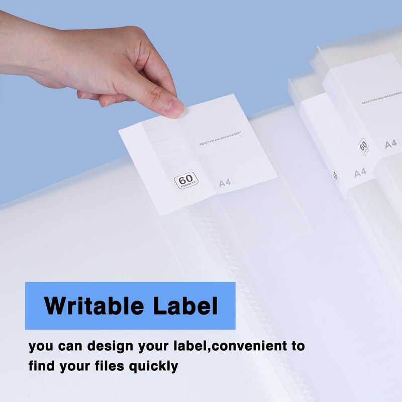4 Pack A4 Presentation Book,Binder with Plastic Sleeves,60 Pockets Portfolio