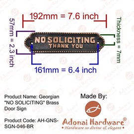 Adonai Hardware Georgian No Soliciting Brass Door Sign - Satin Nickel
