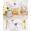 Nervure 350PCS Gold Plastic Plates - Gold Plastic Dinnerware Sets