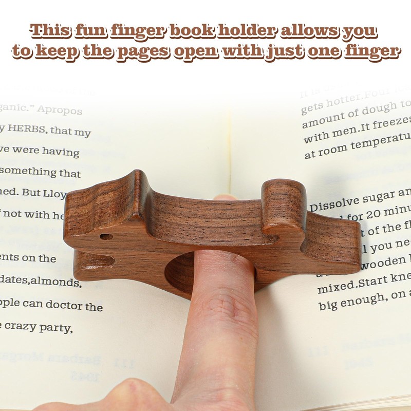 Mabor Walnut Dog Page Holder - Smooth Wood Thumb Bookmark