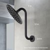 OFFO Shower Head Extension Arm 12 Inch, Matte Black S