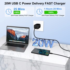 Type C Charger Fast Charging Compatible with Motorola Razr Ultra/Razr+ 2026/Edge 2025/Edge 5G UW,Moto G Stylus 2026 2025 2024 2023/G Power/G Play 2024/G Pure/G8, 20W USB C Wall Charger with 6FT Cable