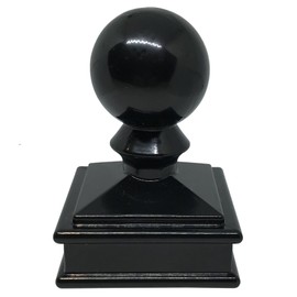 2" x 2" Aluminium Ball Top Post Cap for Metal Posts - Pressure Fit - Black