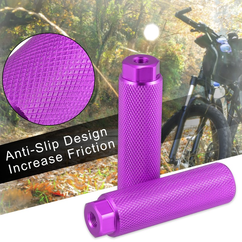 X AUTOHAUX Pair Rear Foot Pegs Footrests Purple for Bicycle