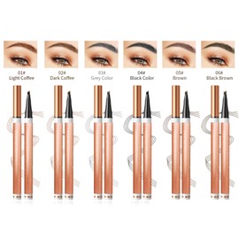 Yulinlon 4-Tip Eyebrow Pen, 6 Colors Waterproof Long-Lasting Brow Pencil, Professional Makeup Tool (5#Brown)