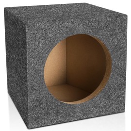 Suacopzar 6.5" Car Audio Speaker Box Enclosure, Gray Carpet Speaker Enclosure for DIY Car or Truck Audio Custom, Vent Car Subwoofer Box with Sound-Absorbing Cotton & Carpeted Finish