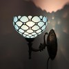 HWDFEI Tiffany Sconce Lamp Stained Glass Wall Lamp,8X10.5X11 Inch Plug