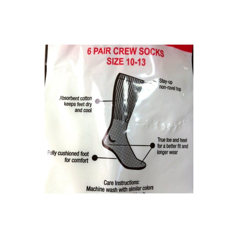 RAILROAD SOCK Crew Socks, Set of 6 Pairs (Gray)