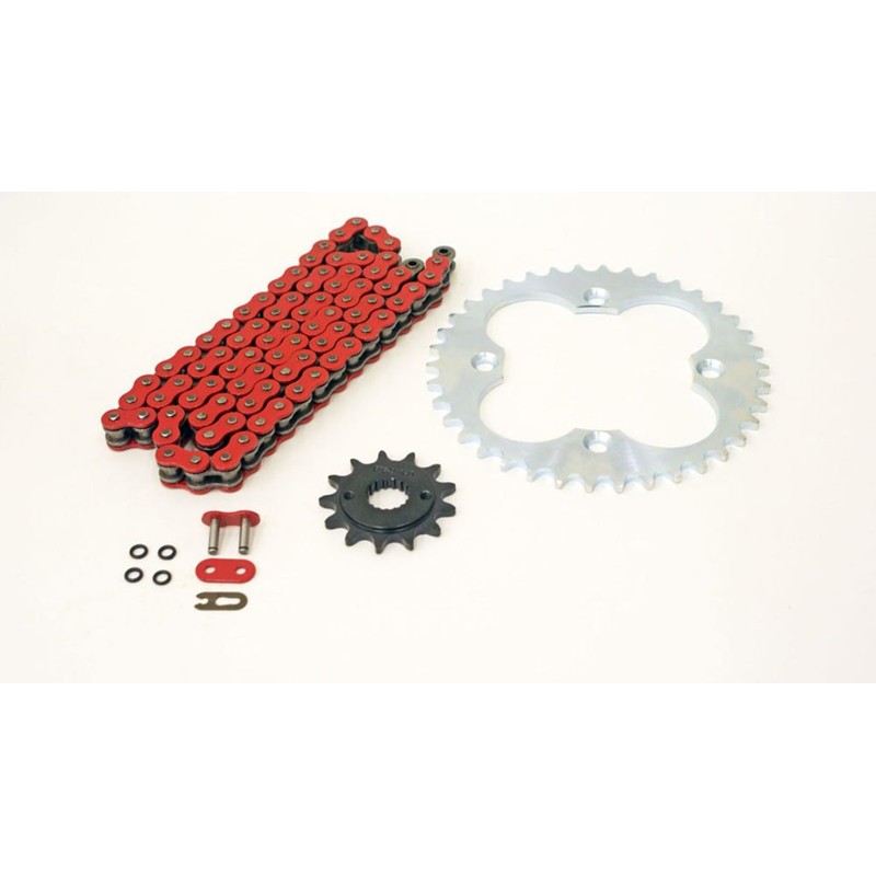 Chain & Black Sprockets fit Honda 400EX TRX400EX 1999-2004 Red