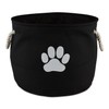 Bone Dry Pet Storage Collection Collapsible Bin, Black, Small Round