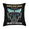 Flight Simulator Aviation Console Pilot Flight Simulation Throw Pillow