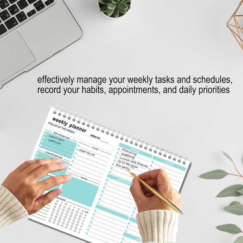MUFEKUM Weekly Planner, 7.5''x10.2'' Weekly To Do List Notepad, Undated