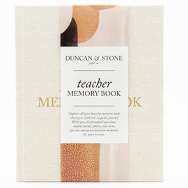 DUNCAN & STONE PAPER CO. Teacher Memory Book – 20 Years Of Memories Notebook for Teachers - Linen Cover Classic Teacher Journal Notebook - Cute Journaling Notebooks (130 Pages)