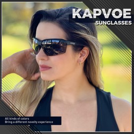 KAPVOE Cycling Glasses Polarised Sunglasses Sports Glasses MTB Glasses Cycling Glasses Men Women Road Bike Cycling Running Golf Driving Glasses Baseball Fishing