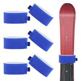 6Pcs Adjustable Ski Wraps Ties Ski Boards Poles Ski Fixing Strap Lightweight Ski Straps Fasteners Soft Ski Bands Tapes for Snowboard Carrying Strap