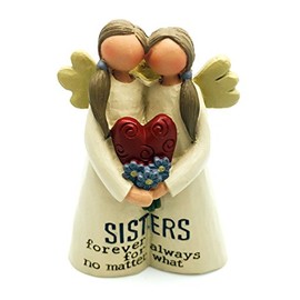Beautiful Crafted Sisters Forever Angel Sentiment Decoration Gift