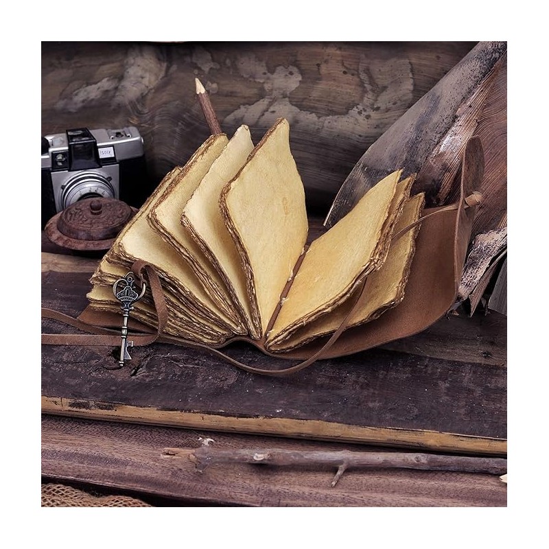 cuero Vintage Leather Journal - Handmade Refillable Leather Bound Notebook