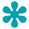 Aqua 70's Flower Magnet by Magnet America is 4.812" x